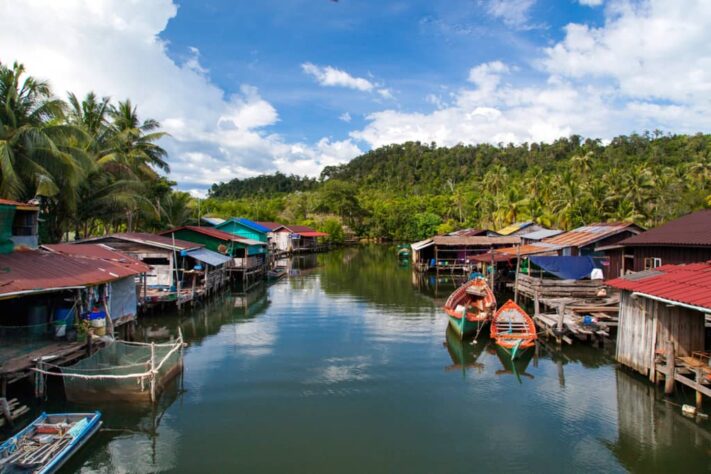 Der Tonle Sap See mit schwimmenden Dörfern
